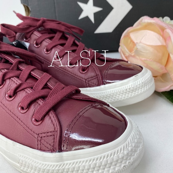 Converse Ctas Low Top Leather Dark Burgundy W - Picture 6 of 8